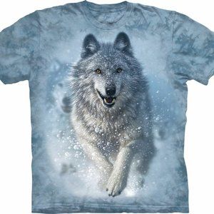 Snow Plow Wolf Wolves Dog Animal The Mountain Blue Cotton Adult T-Shirt S-3X